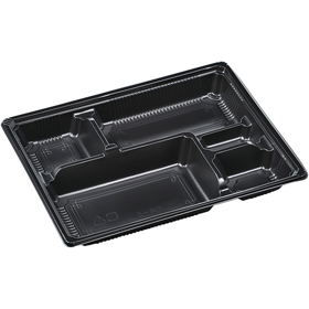 MSD古典-5 弁当容器 (本体のみ) 黒 1袋(50枚入) Y019134