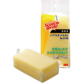 パワフルネットたわし #9100 黄 1個 Y006365