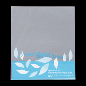 8988 スイートハートリーフ柄縦型サンド (ブルー) 100枚 Y013730