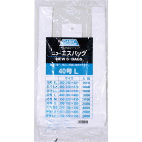 レジ袋 (半透明) NSバッグエコノミー 40号 L 厚0.016mm400 (260) ×480mm 100枚入 22521