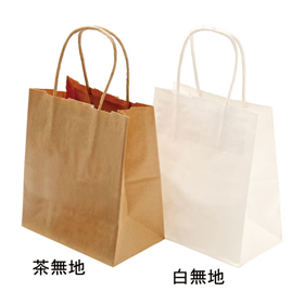 自動紐手提袋 T-1 茶無地 (180X100X210mm) 25袋