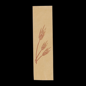 4991 フランスパン紙袋 麦の穂(茶) #74 ワイド (130(80)X475+18) 50袋