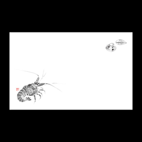 テーブルマット尺5#1107 伊勢えび(墨絵) 100枚 Y004559