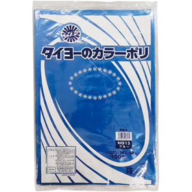 タイヨーのカラーポリ#15 0.035×300×450 ブルー 100枚 Y016108