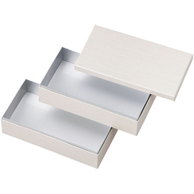 HSH-W200-105 2段貼箱 白木目 エンボス(内銀)セット 10セット Y019060