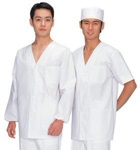 男子調理衣 (半袖) 1-612 (白) M メンズ 21010