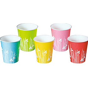紙コップ SM-150 5色カップ156ml 底径φ46mmφ65.5×73mm 100個入 14197