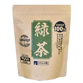 国産茶葉100%緑茶三角ティーバッグ 400g(4g×100P入) 23067