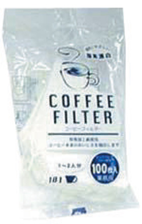 コーヒーフィルター白F101 1～2人用100枚入 2446