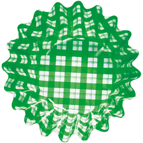 VIVIDケース 丸型8号 チェック緑 500入 1本 Y003789