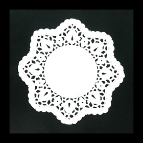 丸型ドイリーレース 白 #4 100枚入 1袋 Y004344