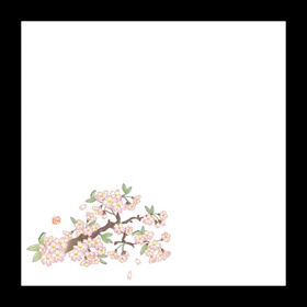 耐油天紙 4寸 山桜(3月～4月) 100枚入 1冊 Y004391