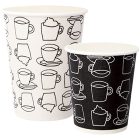 発泡断熱コップ AS ホット 8オンス S カフェモダン(嵌) 50枚 Y012333