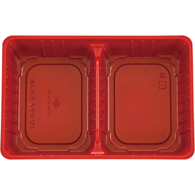 アジロ弁当 中仕切1 黒内赤 50枚 Y013493