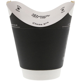 バタフライカップ 8オンスホットダブル ブラック【エ】 25個 Y014575