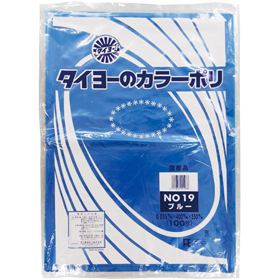 タイヨーのカラーポリ#19 0.035×400×550 ブルー 100枚 Y016109