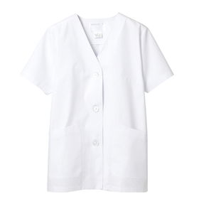 女子調理衣 (半袖) 1-012 (白) LL レディース 21006