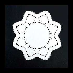 丸型ドイリーレース(N)白#5 100枚入 1袋 Y004345