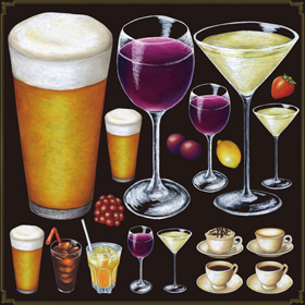 デコレーションシール #4867 ドリンク2 1枚 Y008838