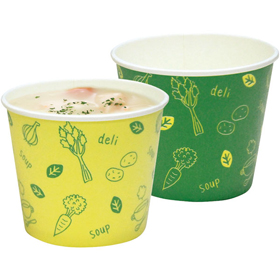 発泡断熱紙コップASホットM 13オンス スープ&デリ柄(N) 本体 50個 Y012334