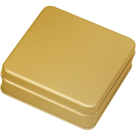 スクエア缶 サテンゴールド 1個 Y016159
