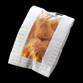 7445 レシピ柄耐油紙 フェネット袋#93 (140(50)X225+18) 100袋