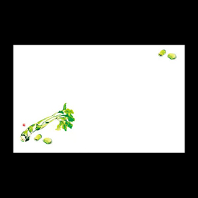 テーブルマット尺3#201 うどとそら豆 100枚 Y004562