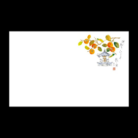 テーブルマット尺3#289 柿とお堂 100枚 Y004659