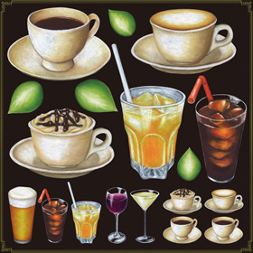 デコレーションシール #4892 ドリンク1 1枚 Y008839