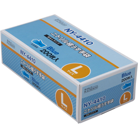 ニトリル極うす手袋 NY4410 粉無 L ブルー 200枚入 1箱 Y012306