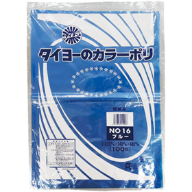タイヨーのカラーポリ#16 0.035×340×480 ブルー 100枚 Y016111