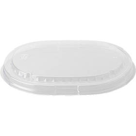 耐熱性ペーパーコップ 蓋のみ 楕円形用 LK916C2 穴無し (PP) 172×128×16mm 1袋(50枚入) Y002387