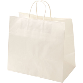 自動紐手提袋 T-11W 白無地 (340X220X320mm) 50袋