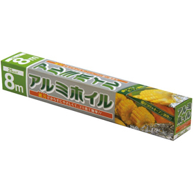 アルミホイル 25cm×8m 10μm厚 紙刃 1本 Y004972