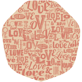 ラミクレープクラフト包装紙 クラフト変形 LOVE 200枚 Y012233