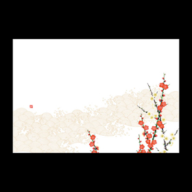 テーブルマット尺3#421 梅:波柄 100枚 Y013075