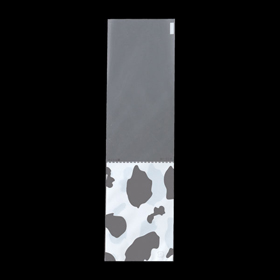 8989 ミシン目付OP袋 モーモー柄 シルバー (90X320mm) 100袋