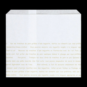 6637 レシピ柄耐油紙袋 #180 大 (215X180+15mm) 100袋