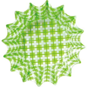 純白PET 丸型5号 チェック緑 500入 1本 Y003780