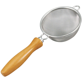 18-8 木柄 浅型 茶漉 (2)(シングル金網) 1個 Y006354