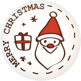 クリスマスラウンドシール サンタ【PB】 100枚 Y012570