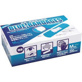 救急絆創膏 ブルーバンデージ Mサイズ 1箱(200枚入) Y006856★欠品中