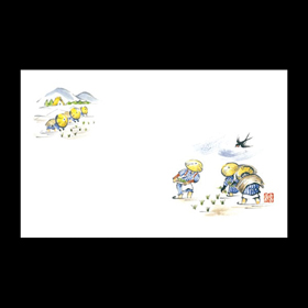 テーブルマット尺3#263 田植え 100枚 Y004630