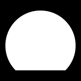 テーブルマット半月#2200 白無地 100枚 Y004917