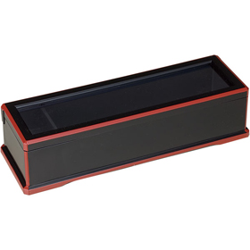 箸箱(楊枝入付) 黒渕朱 O-6-21 305(237)×102×70 1個 Y008456