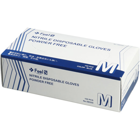 SB500 ニトリルグローブ粉無ブルー M 100枚 Y018306