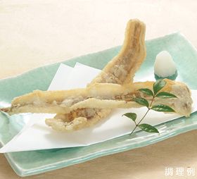 丸紅)天ぷら用銀穴子開き50g(味付打粉)10枚入り