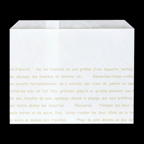 6639 レシピ柄耐油紙袋 #182 小 (180X130+15mm) 100袋