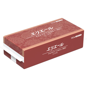 エリエール ペーパータオル 無漂白 シングル 大判 150枚 1袋 Y006995