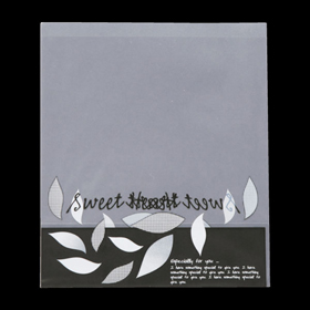 8987 スイートハートリーフ柄縦型サンド (ブラック) 100枚 Y013728